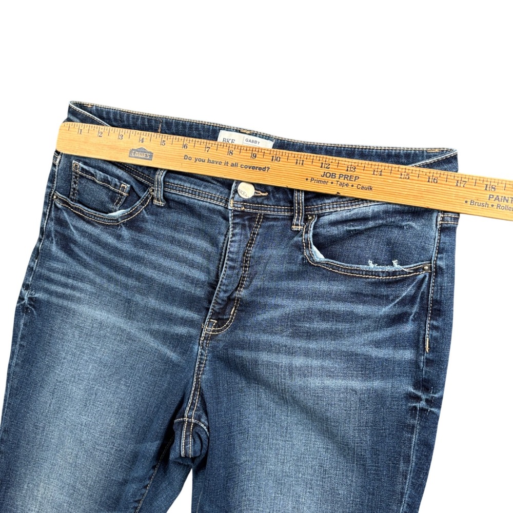 BKE Gabby Ankle Skinny Jeans Womens 31 Blue High Rise Curvy Distressed Hem - Picture 5 of 10